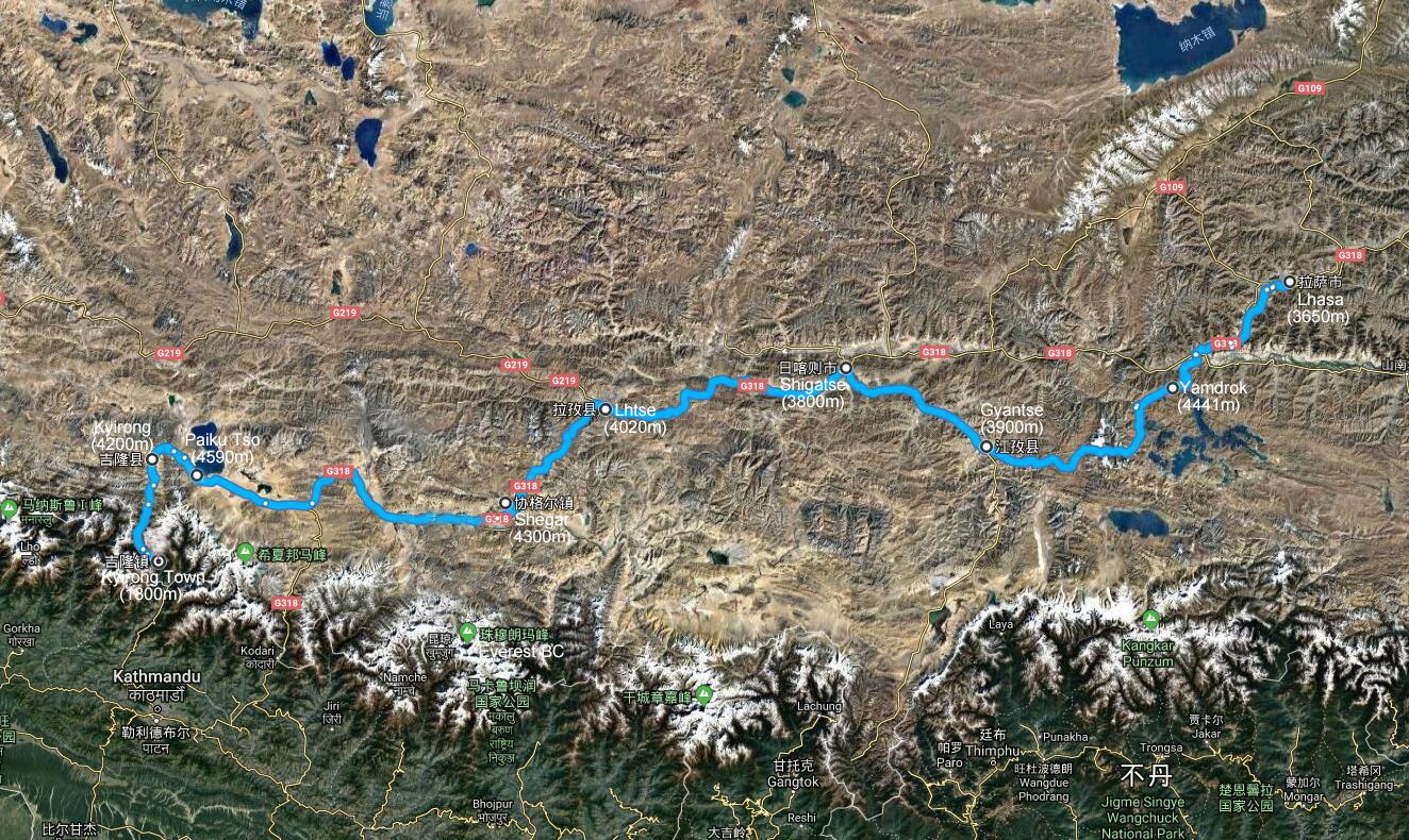 Overland Tour from Lhasa to Kathmandu