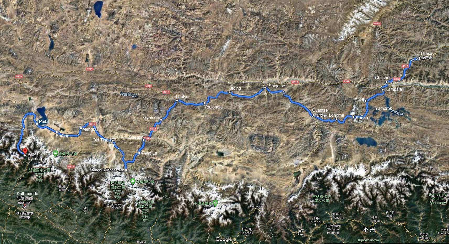 Mountain Bike Tour from Lhasa via Everest BC to Kathmandu