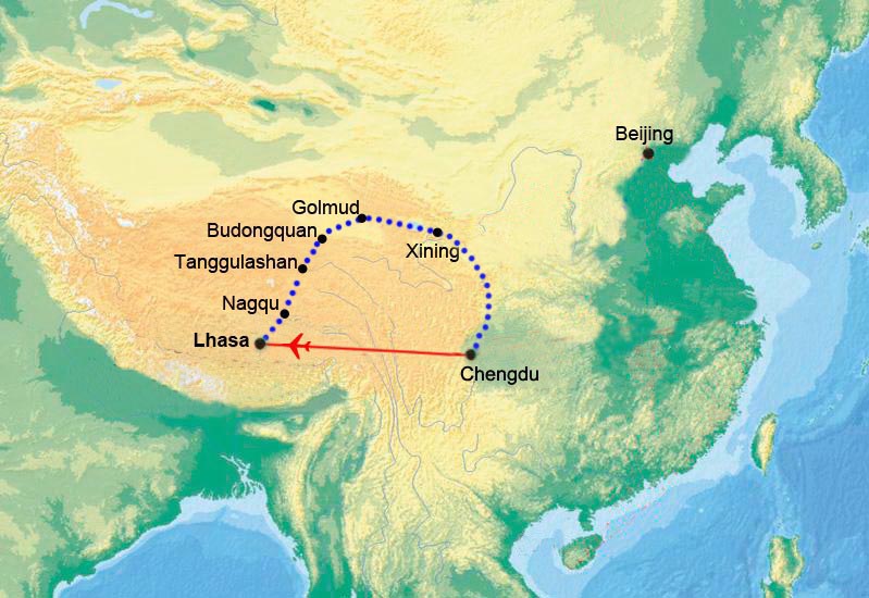 Train Tour from Lhasa to Chengdu