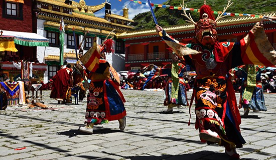 Mask Dance (Cham) Festival at Tagong Monastery