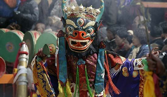 Monlam Festival (New Year's Festival, Losar) in Langmu Si