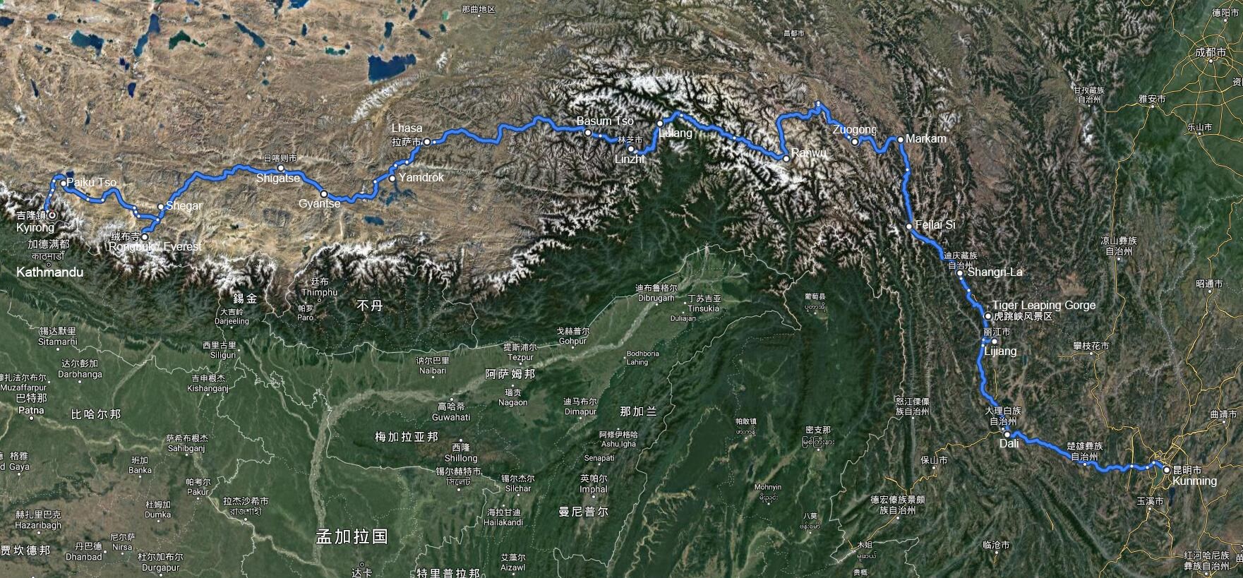 Overland Tour from Yunnan via Tibet to Nepal with Everest BC