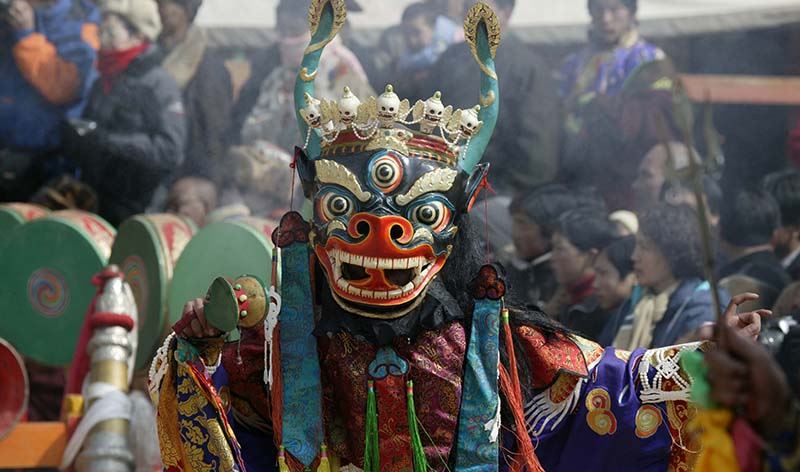 Mask Dance at Gomargar Monastery