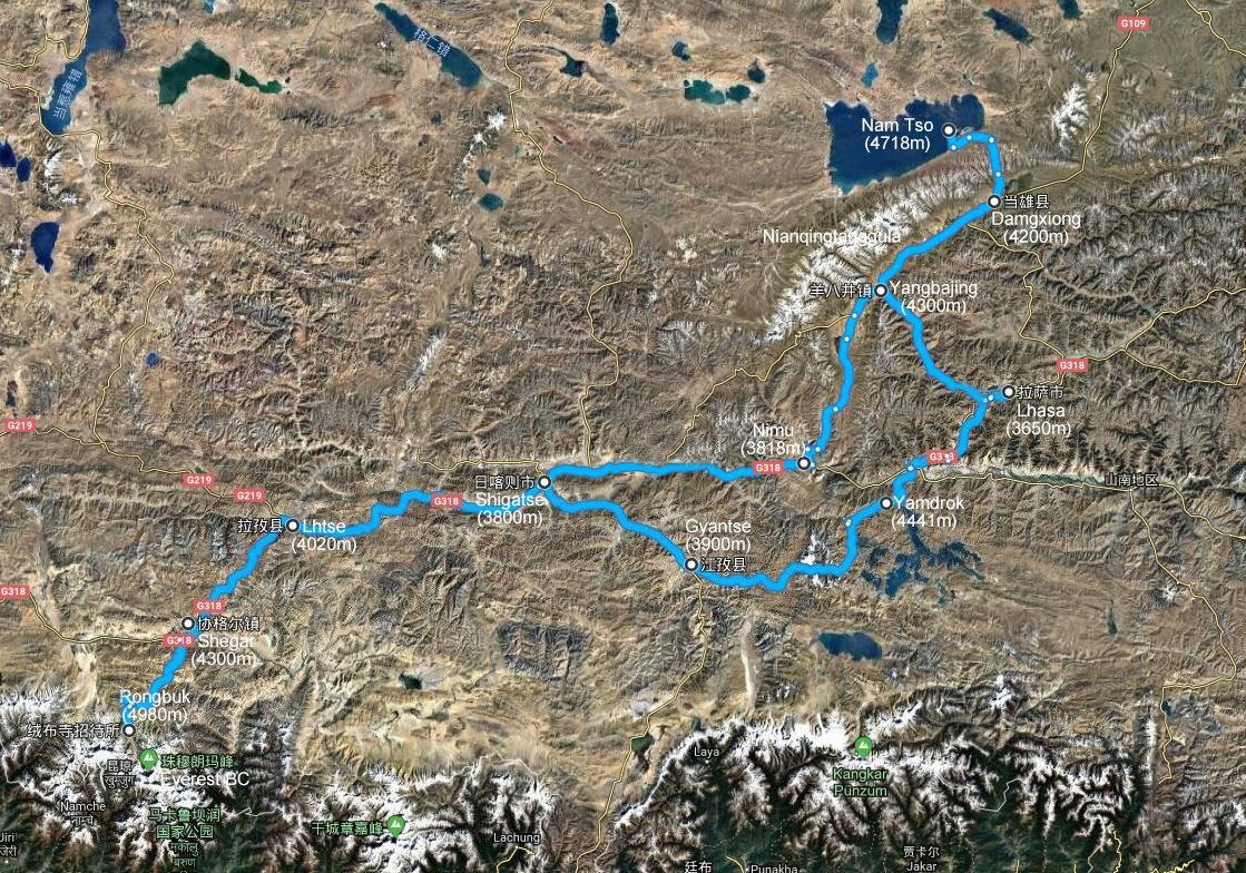 Tibet Rental Motorbike Tour to Everest BC and Nam Tso Lake