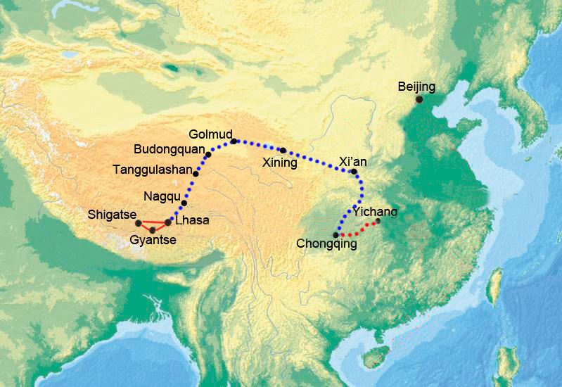 Tibet Train Tour from Lhasa to Chongqing with Yangtze Cruise
